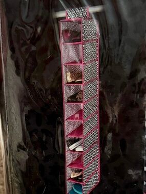 The Macbeth Collection 10-Shelf Hanging Closet Organizer - Black & Pink